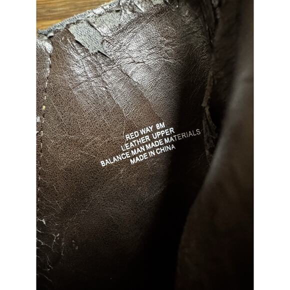 OTBT Ankle Wedge Booties Women’s 8 Distressed Leather Zip Ankle Boots - Picture 8 of 12